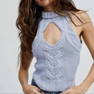 NWT For Love & Lemons Keke Cable Knit Sweater Tank Size XS